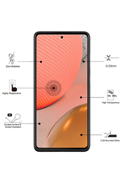 EIGER Tempered Glass Film Samsung Galaxy A72 Clear (9H, 2.5D, 0.33mm)