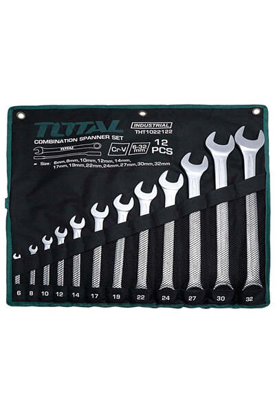 TOTAL Set 12 chei combinate fixe/inelare Industrial - 6-32m