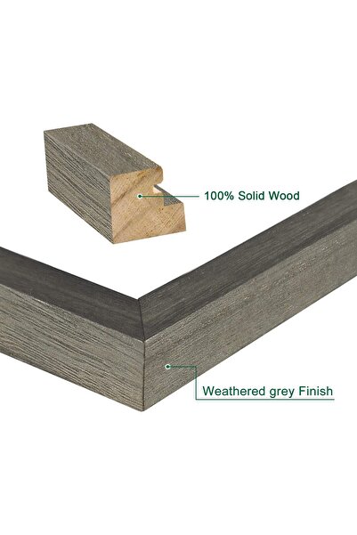 Emfogo Picture Frames 8.5 x 11 - Set of 2 Certificate/Diploma Frames, Weathered Grey