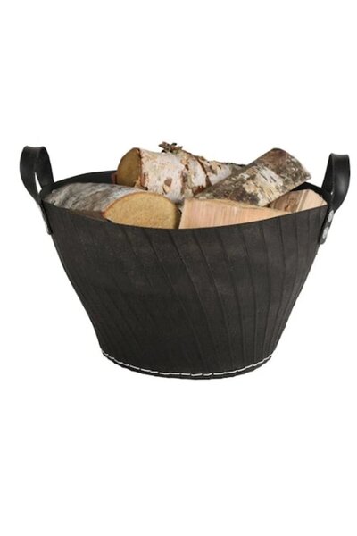 Aneliz VENITIVO® Rubber Log Basket with Sturdy Handles, 54x30x32 cm