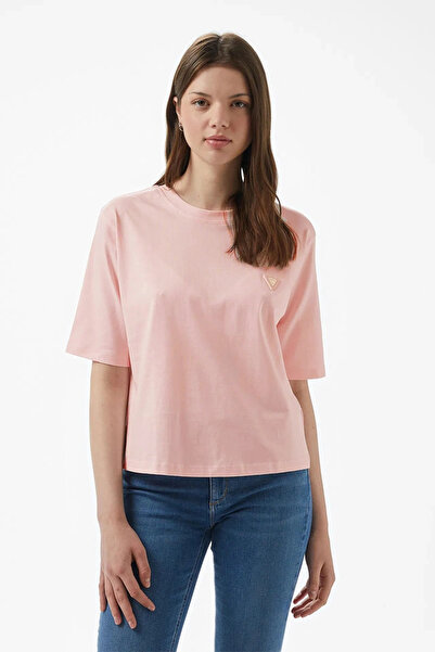 Guess Γυναικείο μπλουζάκι Colette σε μπεζ Active Boxy Fit V4BI21I3Z14-G6I1