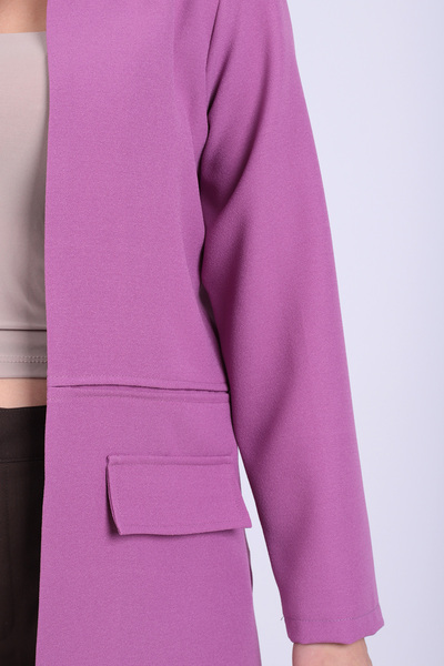 armonika Women's Purple Waist Stitched Long Jacket Arm-26K001017
