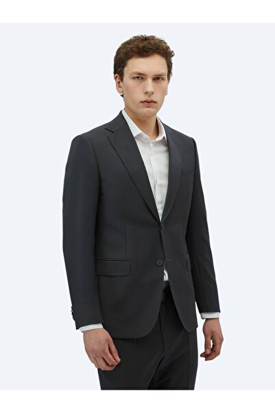 Kip Anthracite Straight Modern Fit Wool Blended Suit