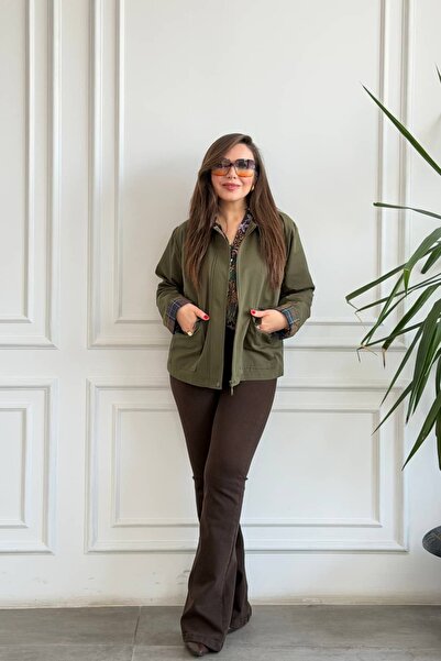 Yağmur Butik سترة بتفاصيل سحاب مخملية على الياقة