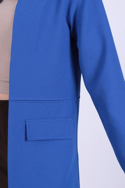 armonika Women's Cobalt Waist Stitched Long Jacket Arm-26K001017