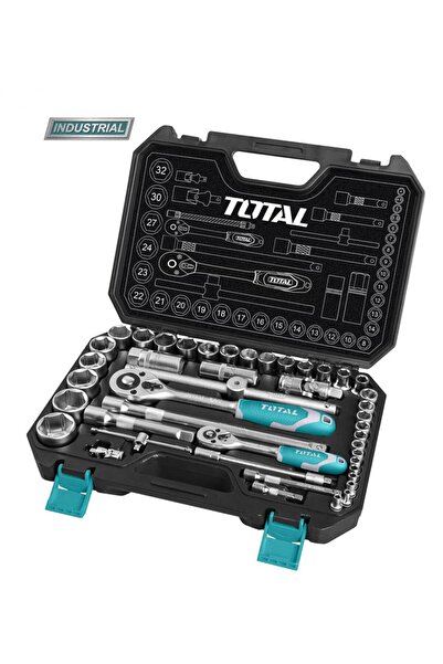 TOTAL Trusa de chei tubulare Industrial - 44 piese