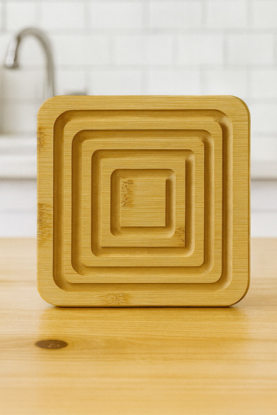 Mutfak Köşesi Lona Bamboo Square Trivet 16.5 x 16.5 cm – Heat-Resistant Pot and Tray Coaster