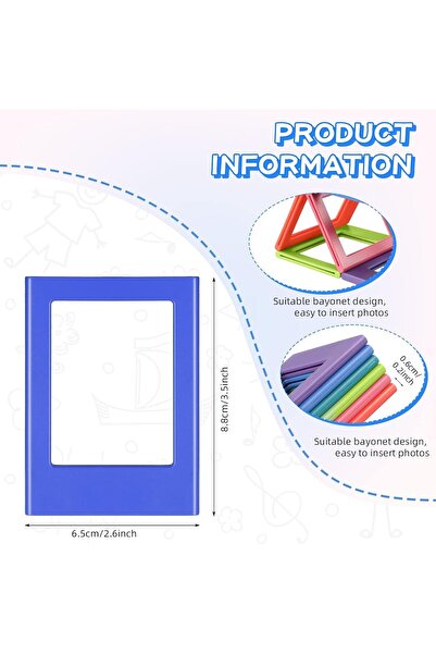 Tazweeq 6Pcs Magnetic Photo Frame (Fits 3.5 x 2.6 in), Multicolor