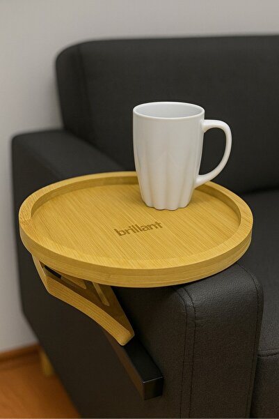 Brillant Non-Slip Fixed Armrest Tray, Round Serving Stand Br-6594 - 22 cm