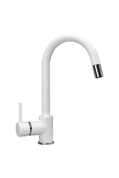 CookingAid Baterie bucătărie INDIANA, furtun de pulverizare retractabil, cap extractibil, finisaj granit Alb