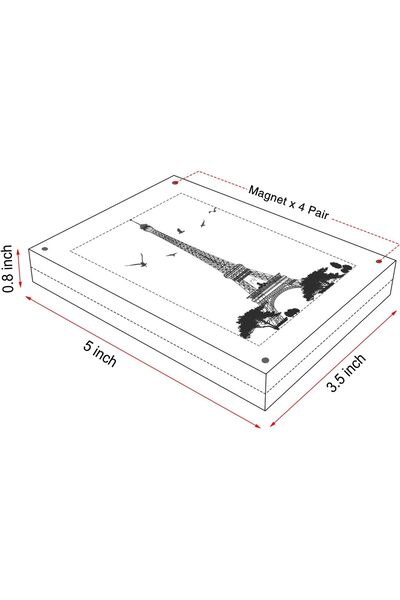 mCherry Acrylic Photo Frames 2-Pack, 3.5x5'' Double-Sided Magnetic Desktop Frameless Display (5 inch