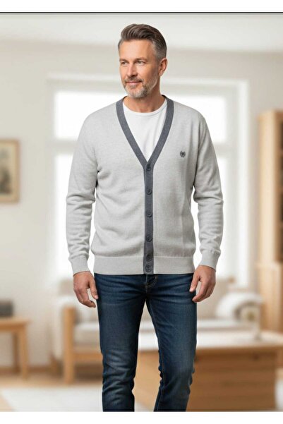 güncüoğlu Thin Wool Buttoned Front with Pleats Men's Knitwear Cardigan