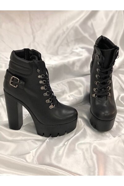 Hg Ayakkabı Beatrice 13 cm Heel Platform Black Boots
