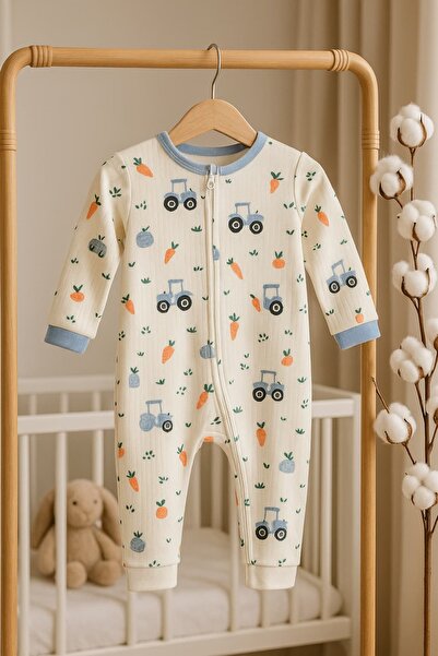 KapsülBebek 100% cotton zippered overalls