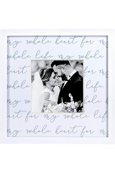 Pearhead Wedding Script Picture Frame, Newlyweds Gift, Wedding Registry, Bridal Shower Gift, White