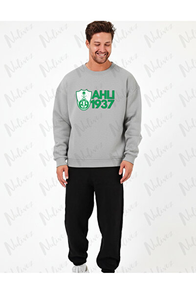 Nulivez Al-Ahli Design Printed High Quality Unisex Oversized O Neck Sweatshirt