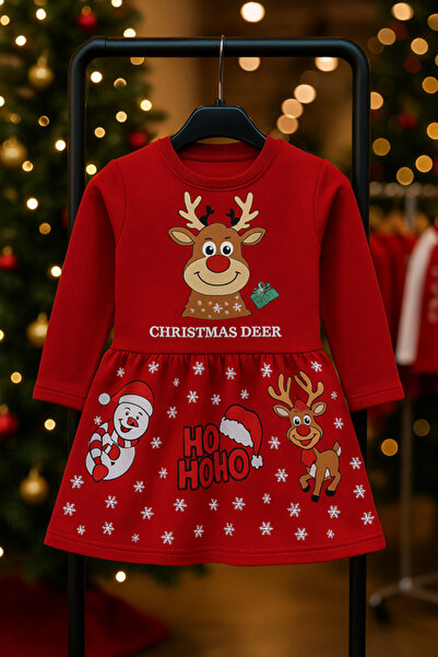 Inovius Rochita de Craciun Rosie cu Ren - NNK108-Marime 4 Ani