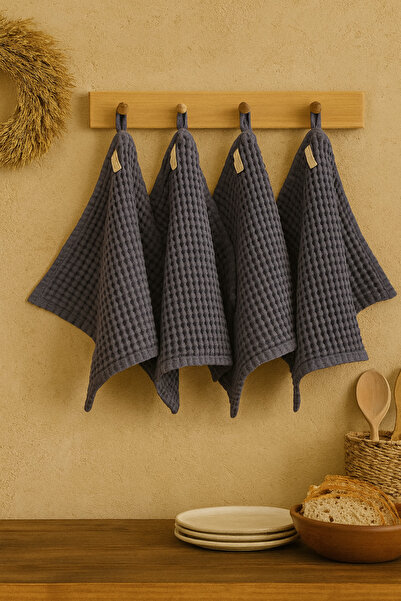 Calista home Waffle Cotton Soft Kitchen Drying and Sink Guest Hand Towels 30X30Cm Set of 4