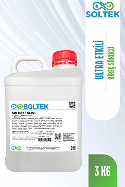 SOLTEK KİMYA Ultra Etkili Duşakabin Cam Kireç Sökücü - Sol Clean Glass 3L