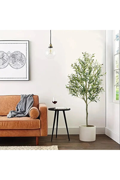 SCHENKERO شجرة زيتون صناعية بطول 152 سم (5 أقدام) مع قاعدة مستقرة، زيتون صناع...