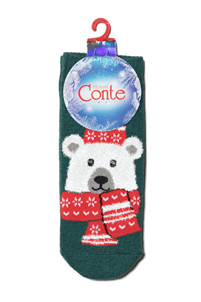 Conte Elegant Women's Christmas Socks with Polar Bear Pattern, 442 - Dark Turquoise, 36-39 (23-25)