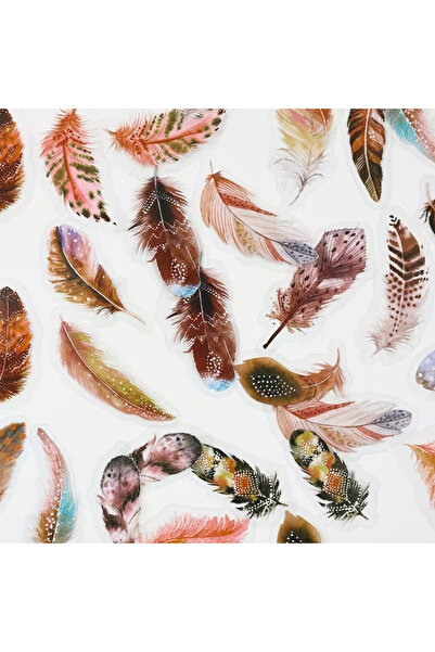 Mona Craftist 40 قطعة من ملصقات ريش الطيور الشفافة لتخطيط المذكرات والسكرابوك...