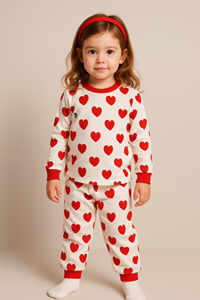 Uğur bebe ⭐   bumbac 100% Set de pijamale pentru fete cu inimă roșie – Premiu...