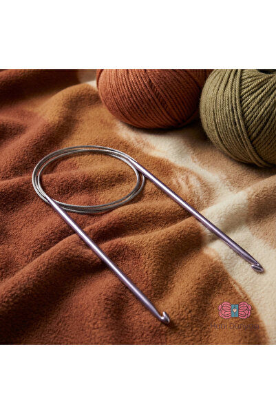 Hobi Dünyası 80 CM Çelik Misinalı Tunus Tığı (Gagalı Şiş) | Dev Projeler ve E...