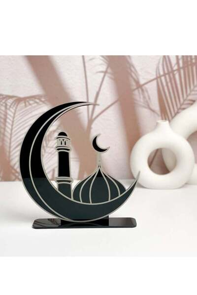 Story of candle رمضان ،ديكور هلال رمضان بزخرفة هلال المدينة | أسود