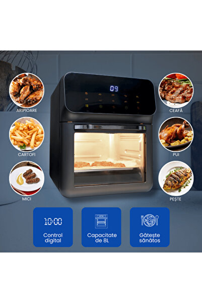 OferteTop Electric Hot Air Oven Airfryer, Two Levels, 1350W, 8 Liters