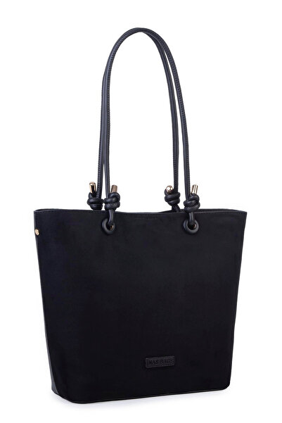 Nas Bag Lightweight Women's Large Shoulder Bag Black Suede