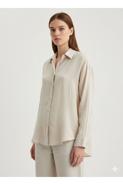 Meşe Moda Women's Oversize Linen Shirt