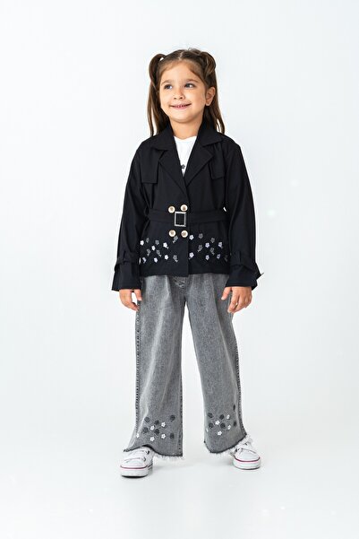 CLOUDY WEAR&DESİGN 3-компонентен комплект за момичета: бродиран розов тренч, ...