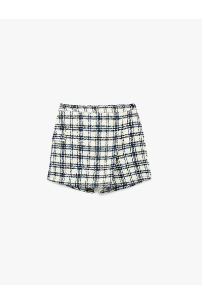 Koton Yüksek Bel Ekoseli Şort Etek