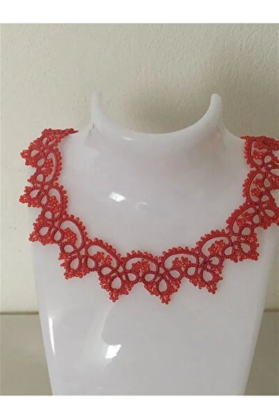 Ileanabiju Red necklace, frilled lace choker, red lace necklace, unique jewelry