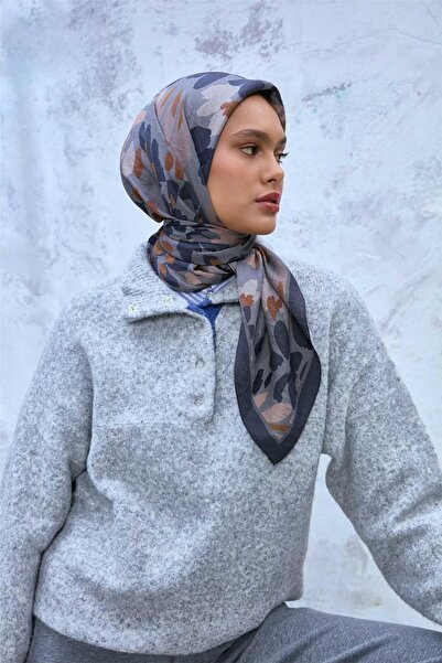 Silk Home Шал от вискозна смес Velora в графитно сиво и пясъчно бежово с шарк...