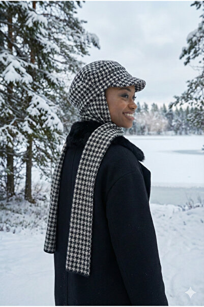fidan bone Μάλλινο καπέλο με κασκόλ, έτοιμο τουρμπάν, χιτζάμπ, μπερέ, μετριακό, ιατρικό, βολικό