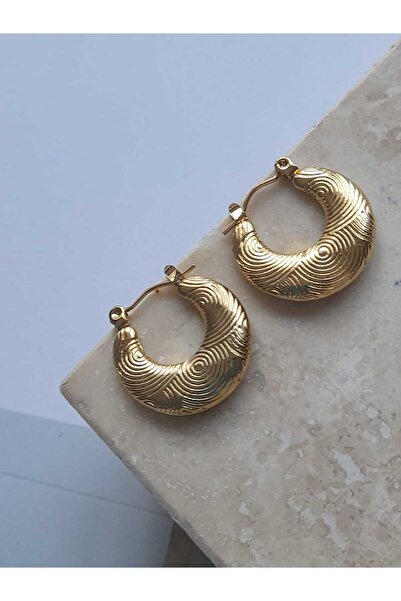 Bubbleatelier Çelik halka gold küpe