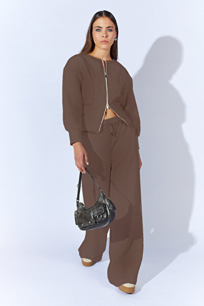 EDITION WOMAN بدلة رياضية بالازو مع تفاصيل حزام مطاطي عند الخصر |   إي كيه 100689824