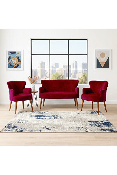 Azra Mobilya Roma Çay Seti Koltuk Takımı | Babyface Kumaş | 2 Berjer + 1 İkil...