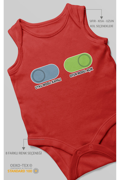 MorivoKids Sleep Mode Off - Play Mode on Printed Baby Bodysuits – Snap Fasten...