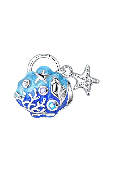 Fubena Blue Sea Scallop Bead Charm