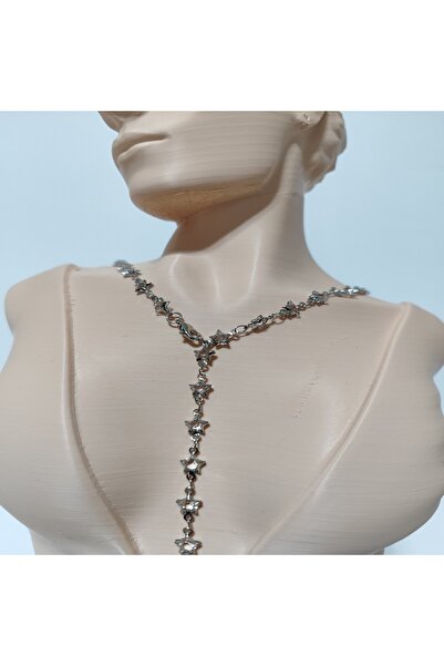 Store YILDIZ İÇİ TAŞLI SİLVER Y KOLYE