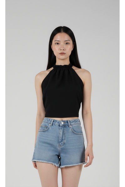 Pubblica Kadın Sırt Dekolteli İpli Crop Bluz