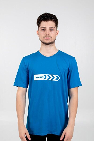 hummel Армін Бавовняна тренувальна футболка Sax синя з принтом