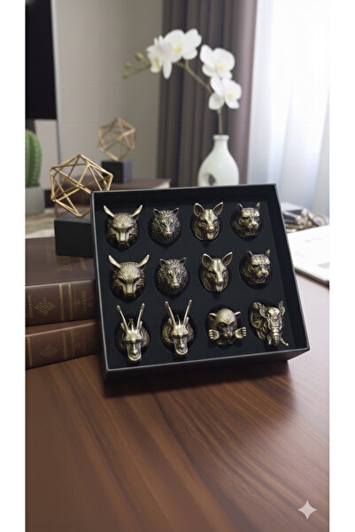 3D TASARIM HAYVAN FİGÜRLÜ METAL ALTLI CAM SHOT BARDAK SETİ 12 Lİ