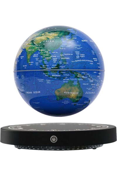 Arabest 6" World Geographic Floating Levitating Globe Lamp Anti-Gravity 360° Rotating with LED Light