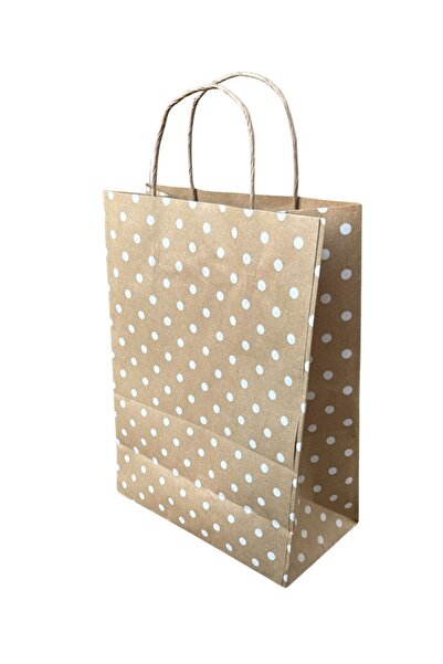 Kesepak Burgu Saplı Çanta Puantiyeli Kraft 50 Adet 22x28x11 cm 50 Adet