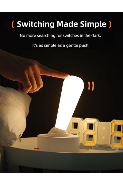 XIUWOO Lever Night Light - Dimmable Toggle Switch Rechargeable Lamp (White)