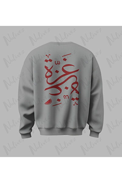 Nulivez Palestine, Gaza Design Back Printed High Quality Unisex Oversized O Neck Sweatshirt